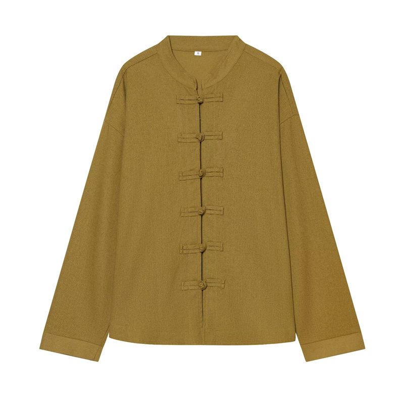 Mens Linen Shirt Long Sleeve - 구오비오지 여성 셔츠 2026년 초가을 신상