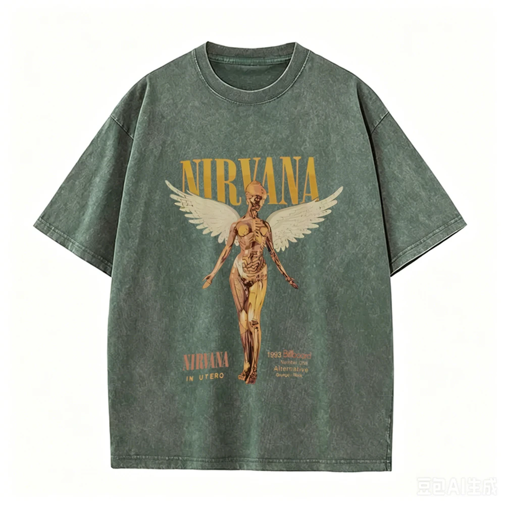 레트로 애시드 워시 오버사이즈 티셔츠 너바나 밴드 19 - Acid Wash Vintage Graphic T Shirt 리뷰 및 가격