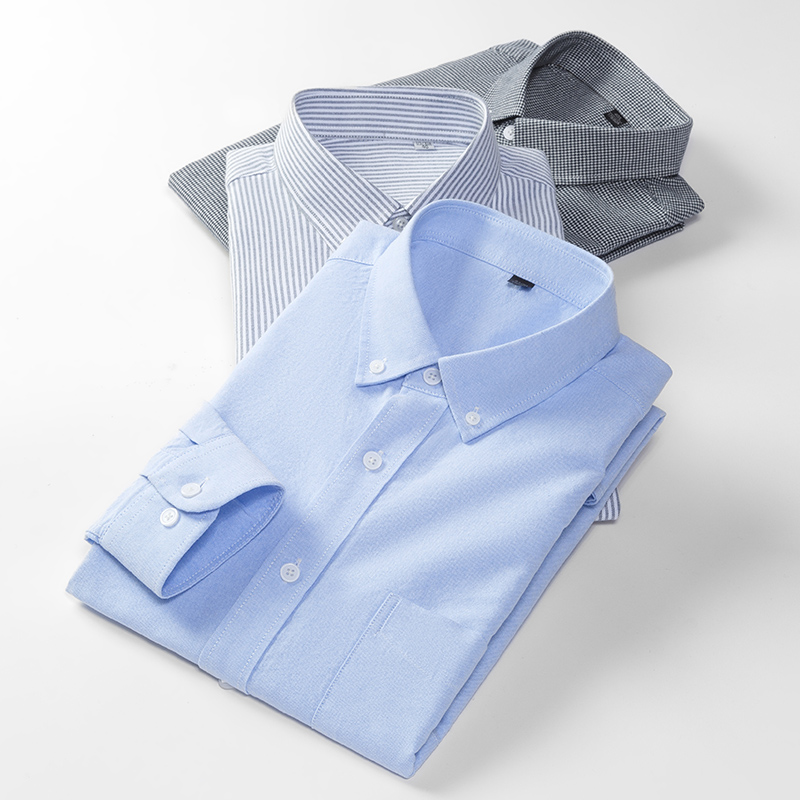 봄 신사복 옥스포드 셔츠 긴 소매 캐주얼 솔리드 컬러  - Oxford Cotton Casual Shirt Business 리뷰 및 가격
