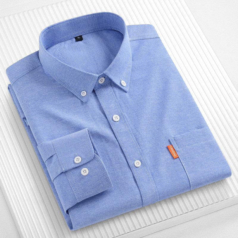 100% 순면 남성 비즈니스 셔츠 단색 긴팔 청년 캐주 - Oxford Cotton Casual Shirt Business 리뷰 및 가격