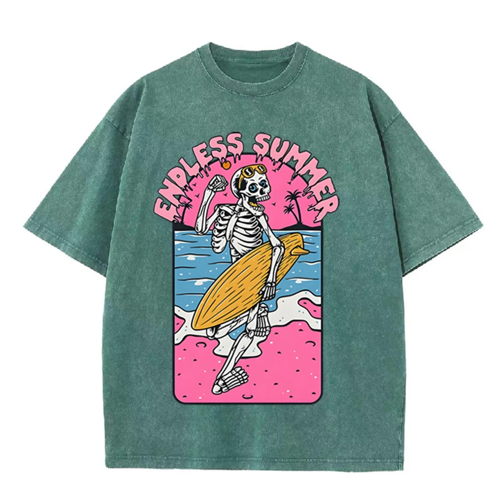 2026 빈티지 스켈레톤 서퍼 엔들리스 썸머 그래픽 블 - Acid Wash Vintage Graphic T Shirt 리뷰 및 가격