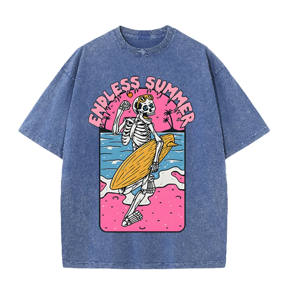 2026 빈티지 스켈레톤 서퍼 엔들리스 썸머 그래픽 블 - Acid Wash Vintage Graphic T Shirt 리뷰 및 가격