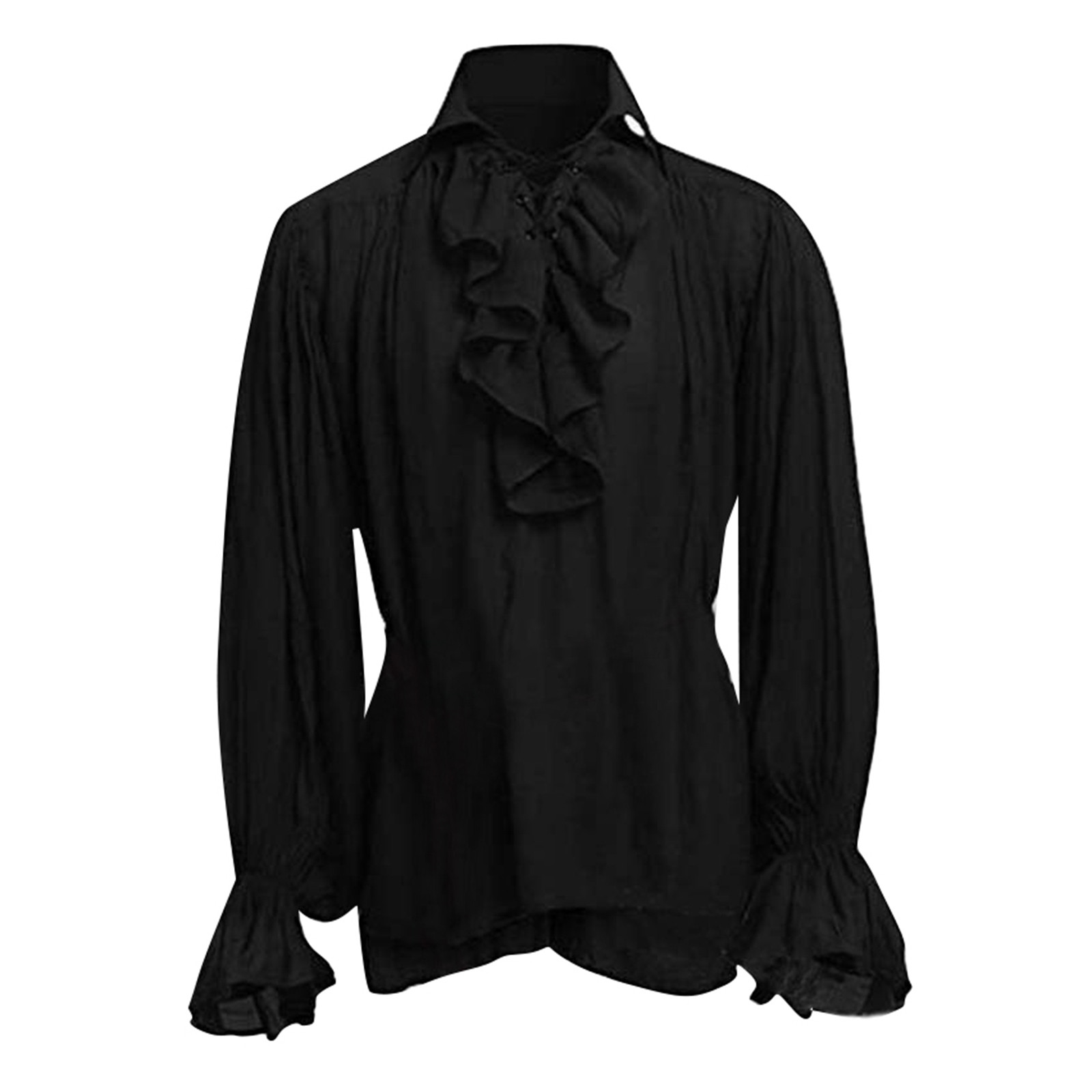 남성 할로윈 레이스 업 해적 셔츠 중세 뱀파이어 왕자  - Medieval Gothic Lace Up Pirate Shirt 리뷰 및 가격