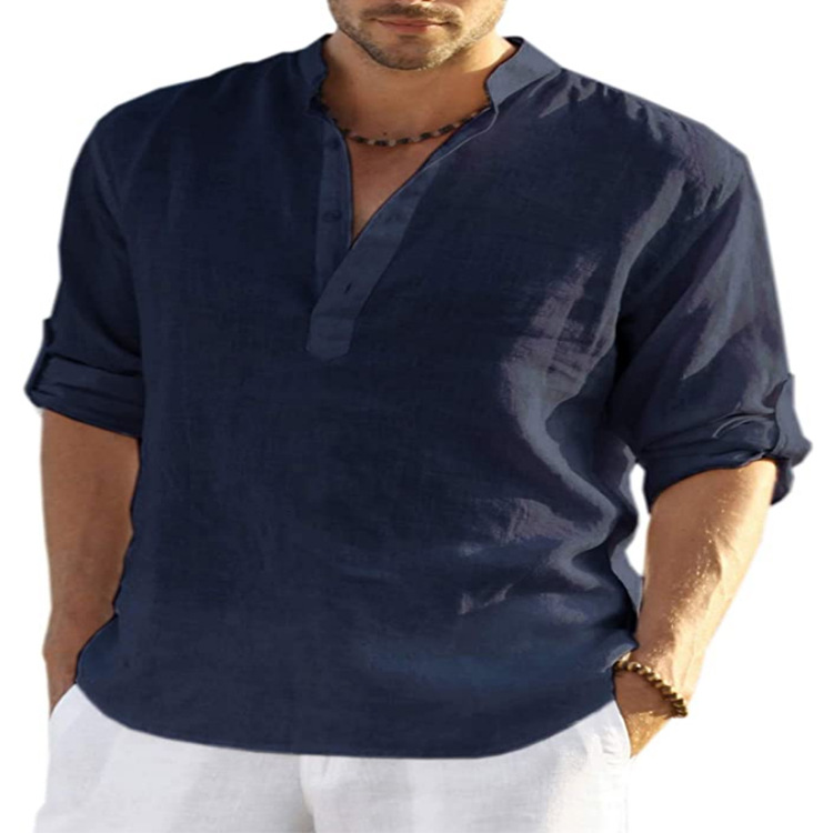 핫한 남성 셔츠 남성용 긴팔 면 린넨 셔츠 캐주얼 셔츠 - Mens Linen Shirt Long Sleeve 리뷰 및 가격